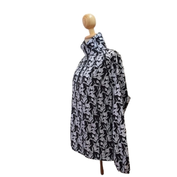 Peter Millar wind jacket  navy/ white floral qtr zip with bungee adjustment sz S - Picture 2 of 9